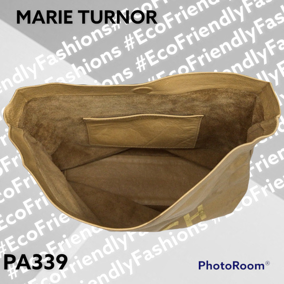 Marie Turnor THE DINNER — Camel with Gold Print Handbag - Picture 10 of 11